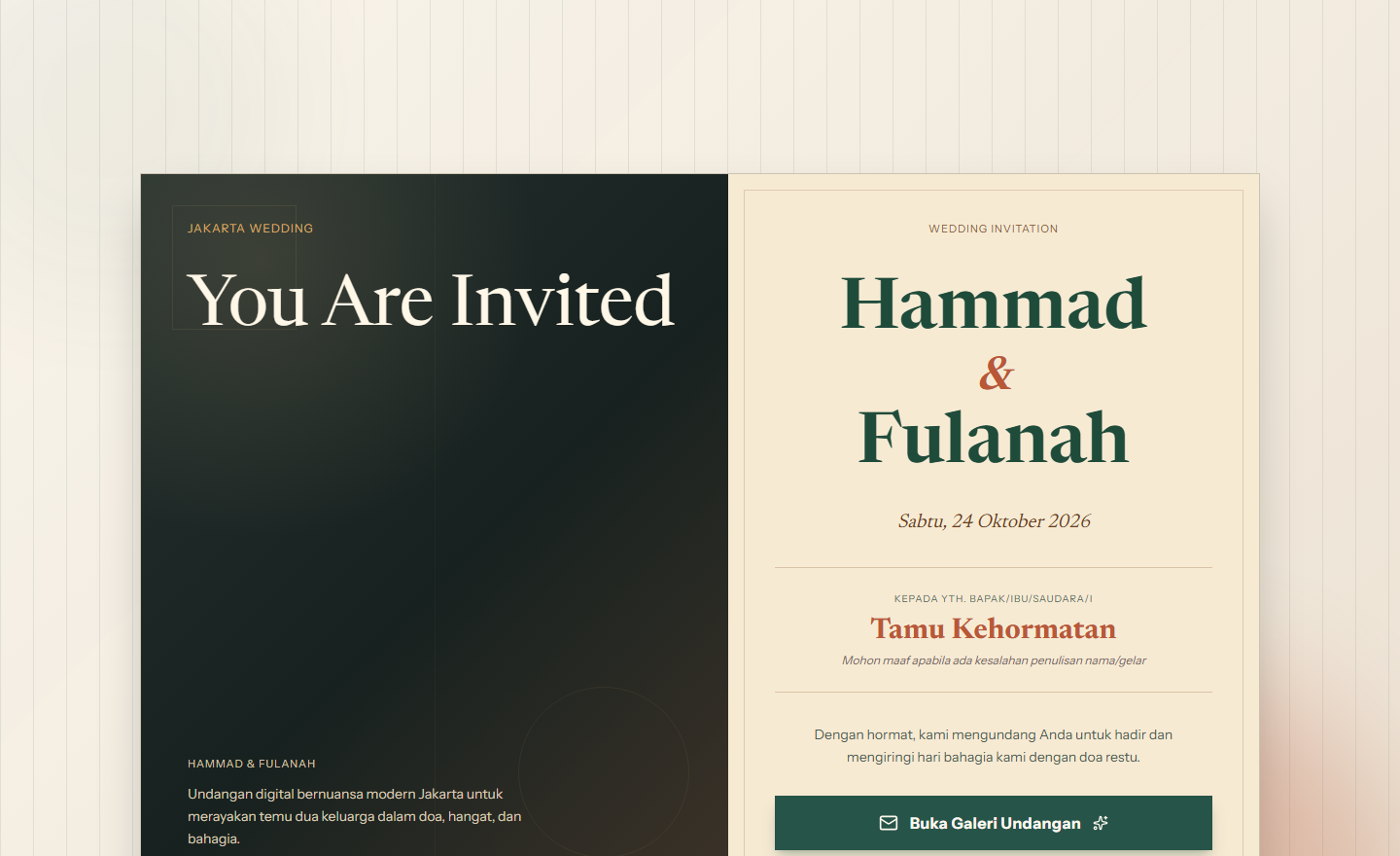 Website Undangan Pernikahan Hammad & Fulanah
