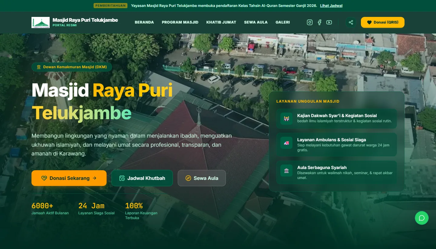 Website Masjid Raya Puri Telukjambe