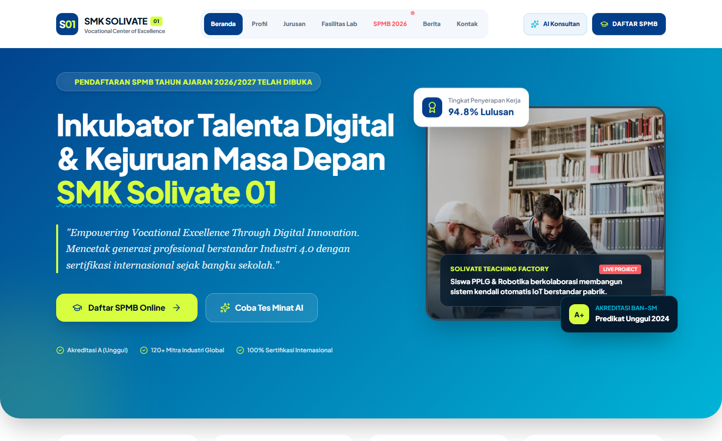 Website Profile Sekolah SMK Solivate 01