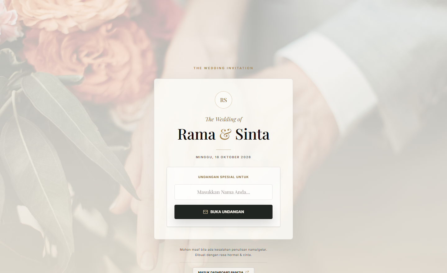 Website WeddingPro Invitation & Dashboard